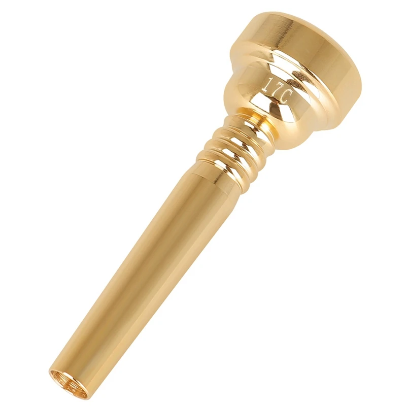 1 Peça de Bronze Instrumento Trompete de Boca de Latão Banhados a Ouro Trombeta Boca para Iniciantes Para Jogar 17C Bocal de Trompete