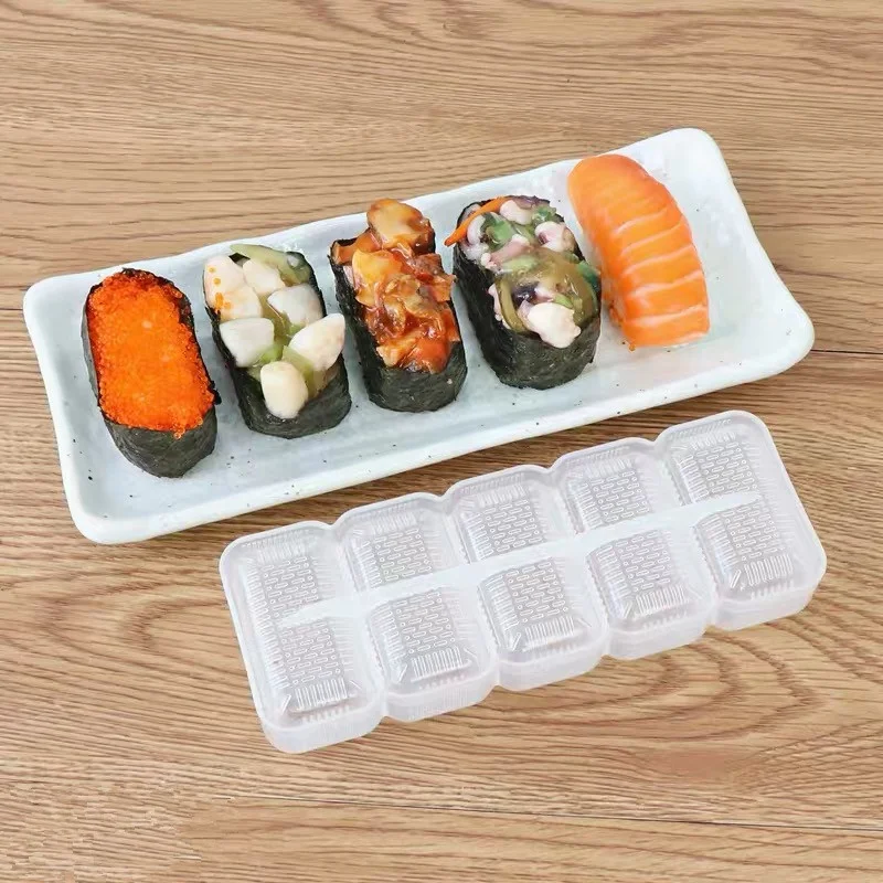 5 Furos Sushi Molde Prático Artesanal DIY Criativo Sushi Molde bolinho de Arroz, Fazendo Acessórios antiaderente carregue em Home e utensílios de Cozinha