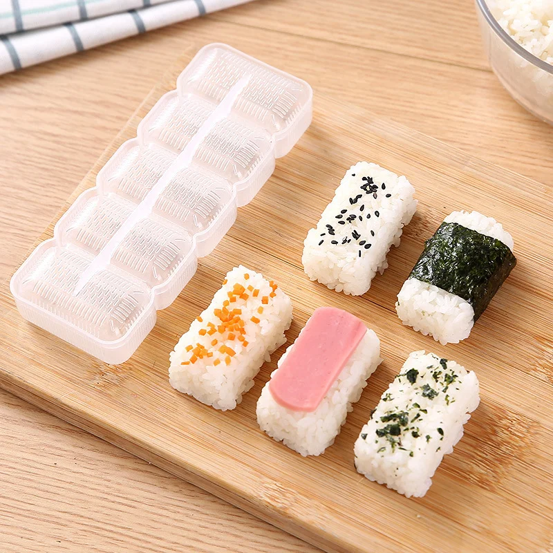 5 Furos Sushi Molde Prático Artesanal DIY Criativo Sushi Molde bolinho de Arroz, Fazendo Acessórios antiaderente carregue em Home e utensílios de Cozinha