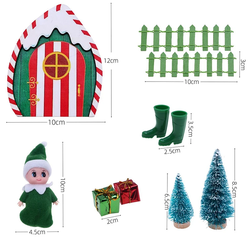 1Set Miniatura de Natal Parede Pequena de Madeira Fada do Dente Porta Mini Magic Fairy Elf Chapéu Coroa Cerca de DIY Atividades Artesanais Criança
