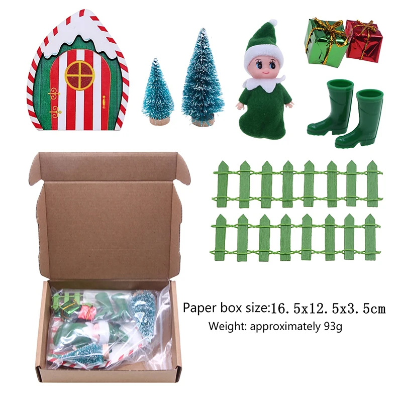 1Set Miniatura de Natal Parede Pequena de Madeira Fada do Dente Porta Mini Magic Fairy Elf Chapéu Coroa Cerca de DIY Atividades Artesanais Criança