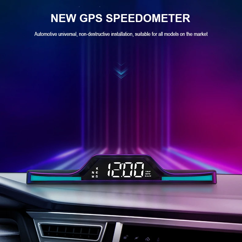 Novo G15 Universal HUD Carro Head-up Display GPS Alarme da velocidade Excessiva Velocidade de Condução Fadiga de Condução Lembrete de Carro de Exibição de tipo de Letra Grande