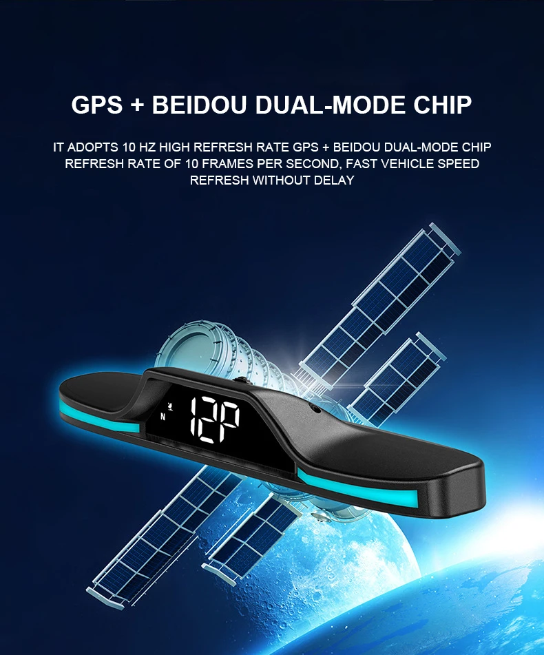Novo G15 Universal HUD Carro Head-up Display GPS Alarme da velocidade Excessiva Velocidade de Condução Fadiga de Condução Lembrete de Carro de Exibição de tipo de Letra Grande