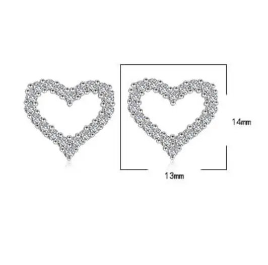 Sterling 925 Jóias De Prata Forma De Coração De Amor Espumante Moissanite Decoração Brincos Estilo Elegante De Presente Para Os Amantes