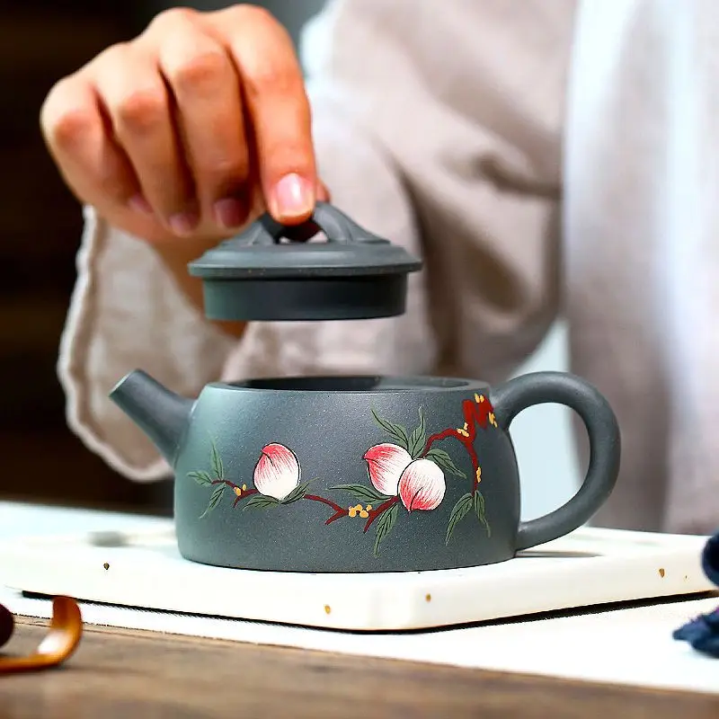 240ml Yixing Chá de Panela de Barro Roxo Filtro de Pedra Colher Bule Chaleira Minério Cru Artesanal de Chá