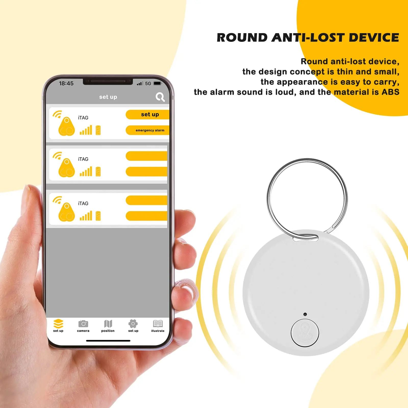 Mini Rastreador GPS Bluetooth Anti-Dispositivo Perdido animal de Estimação Portátil Crianças Carteira de Rastreamento para IOS/ Android Smart Finder Localizador de Acessórios