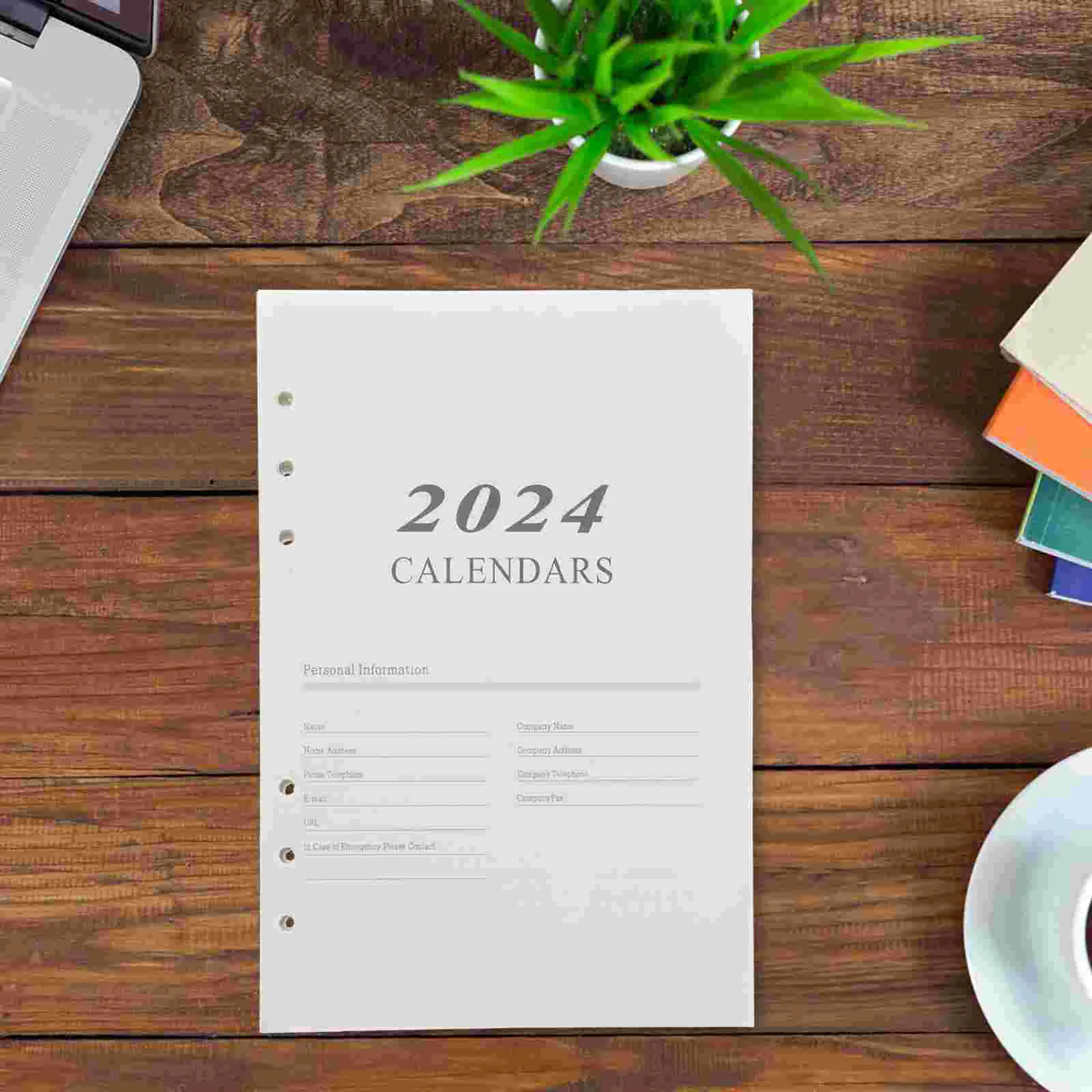 2024 Inglês Agenda Página A5 Planejador De Bloco De Anotações Do Bolso O Bloco De Notas Diárias Papel Acessório De Escritório Viagem 2023/24