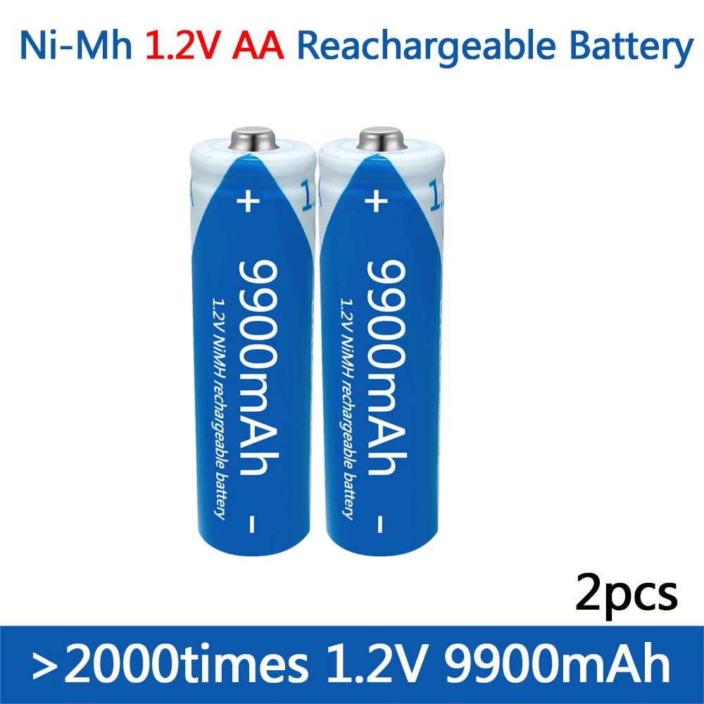 Bateria AA de 1.2 V Bateria recarregável de NIMH de alta capacidade 9900mAh Bateria recarregável para brinquedos de controle Remoto de mouse