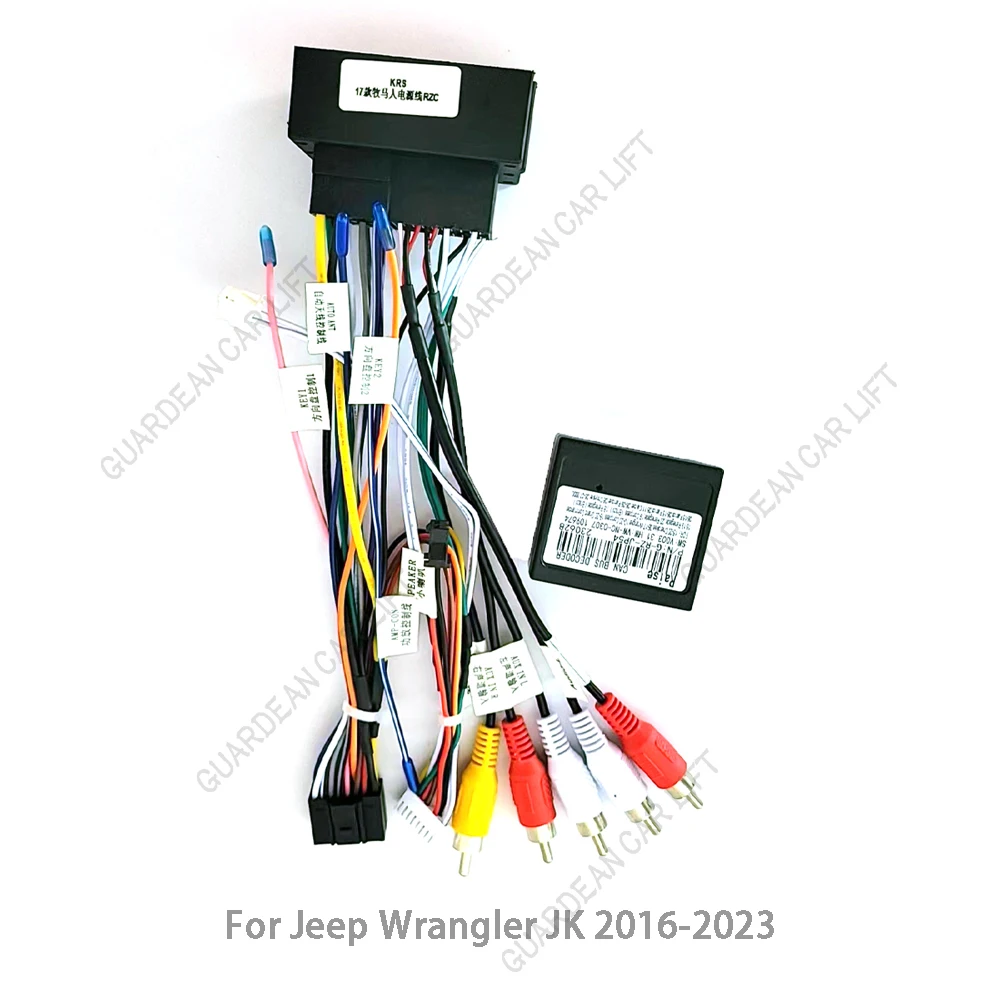 Auto-Rádio Estéreo Chicote de fios de Fiação do Cabo Adaptador Android MP5 Player Estéreo Para Jeep Wrangler Cherokee Bússola Renegade 2016-2023