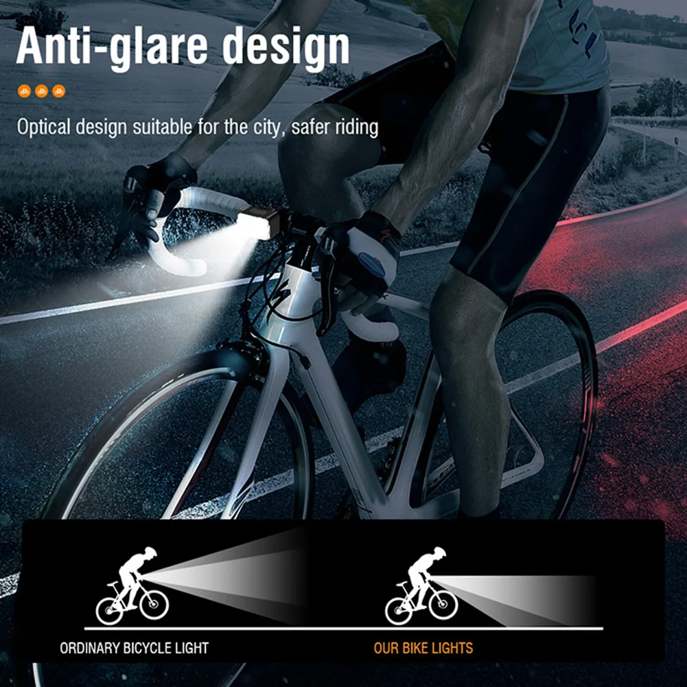 1000mAh Luz de Bicicleta 900LM Frontal LED Lâmpada-TIPO C Recarregável IPX6 Impermeável Guiador de Bicicleta Luz de Acessórios de Ciclismo