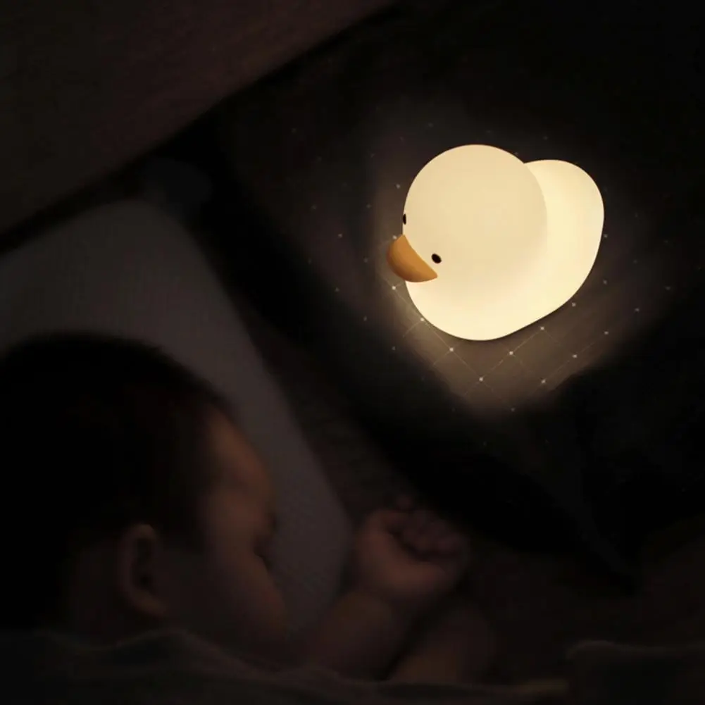 Boa Lâmpada de Mesa Adorável Aparência Melhorar a Atmosfera Prática do Sensor de Toque Animal Pato CONDUZIU a Lâmpada da Noite