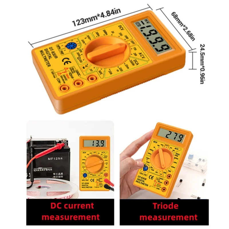 Multímetro Digital DT830B AC/DC LCD 750/1000V Voltímetro Amperímetro Testador de Ohm Alta seurridad mano medidor