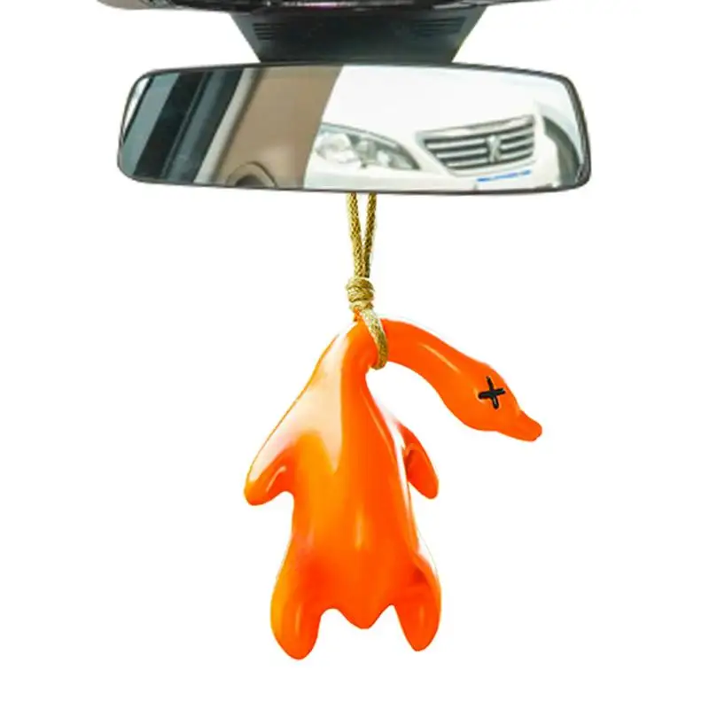 Suspensão Do Carro Pato Enfeite Decoração Interior Do Carro Balançando Bonito Dos Desenhos Animados De Pato Assado Decorações Para Espelho Retrovisor Auto Pingente
