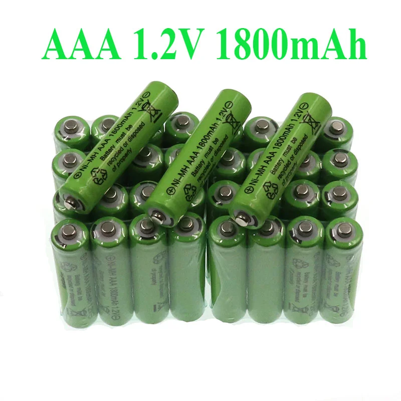 AAA Recarregáveis da Bateria Ni-Mh 1,2 V Nieuwe 100% Aaa 1800 Mah 1,2 V Exigível 2A Bateria+Free shopping