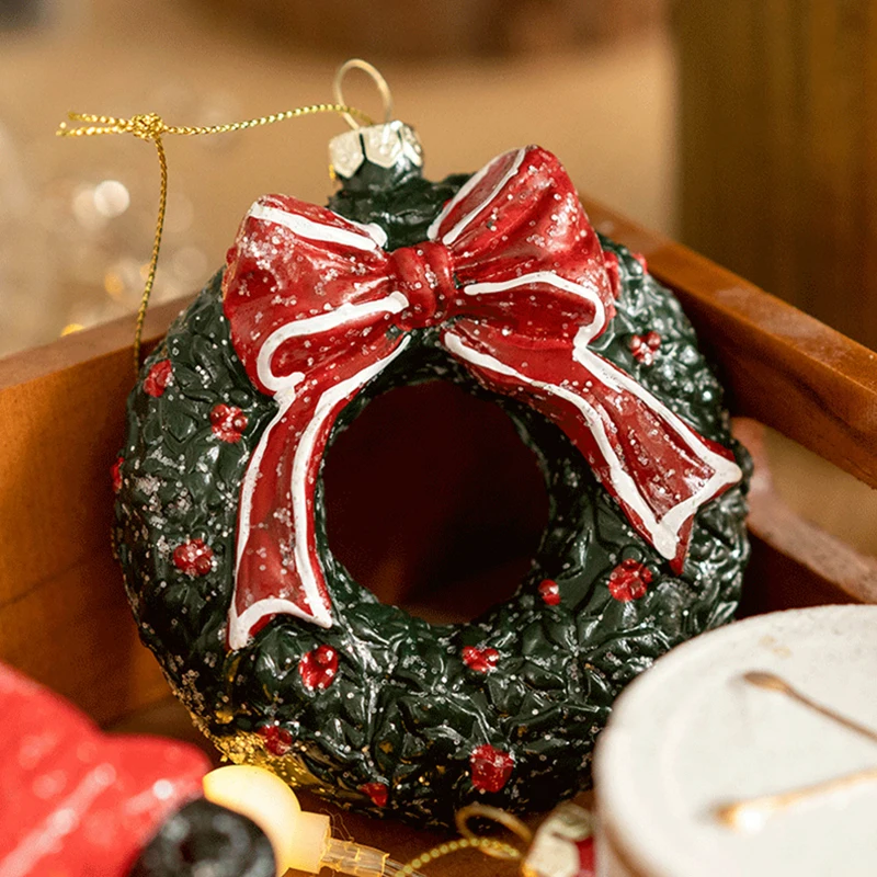 1PC Navidad Presente de Ano Novo Decorações para Árvores de Natal Casa Grinalda Carro Pingentes de Natal, Enfeites Para a Casa de Noel Ano Novo Decoração 2024