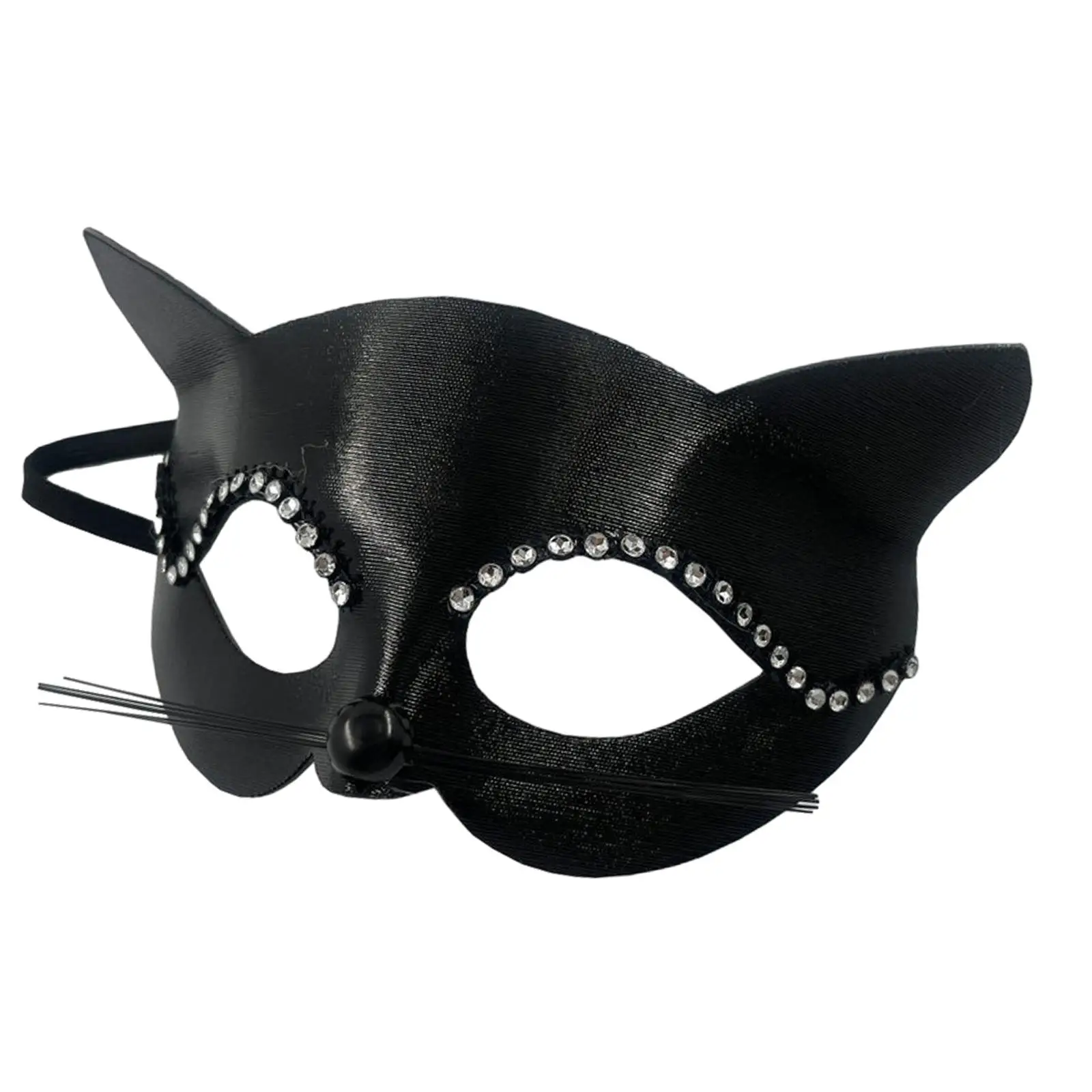 Mulher Gato Preto Máscara de Metade do Rosto de Máscara para Cosplay Fantasia Vestido de Noite Club