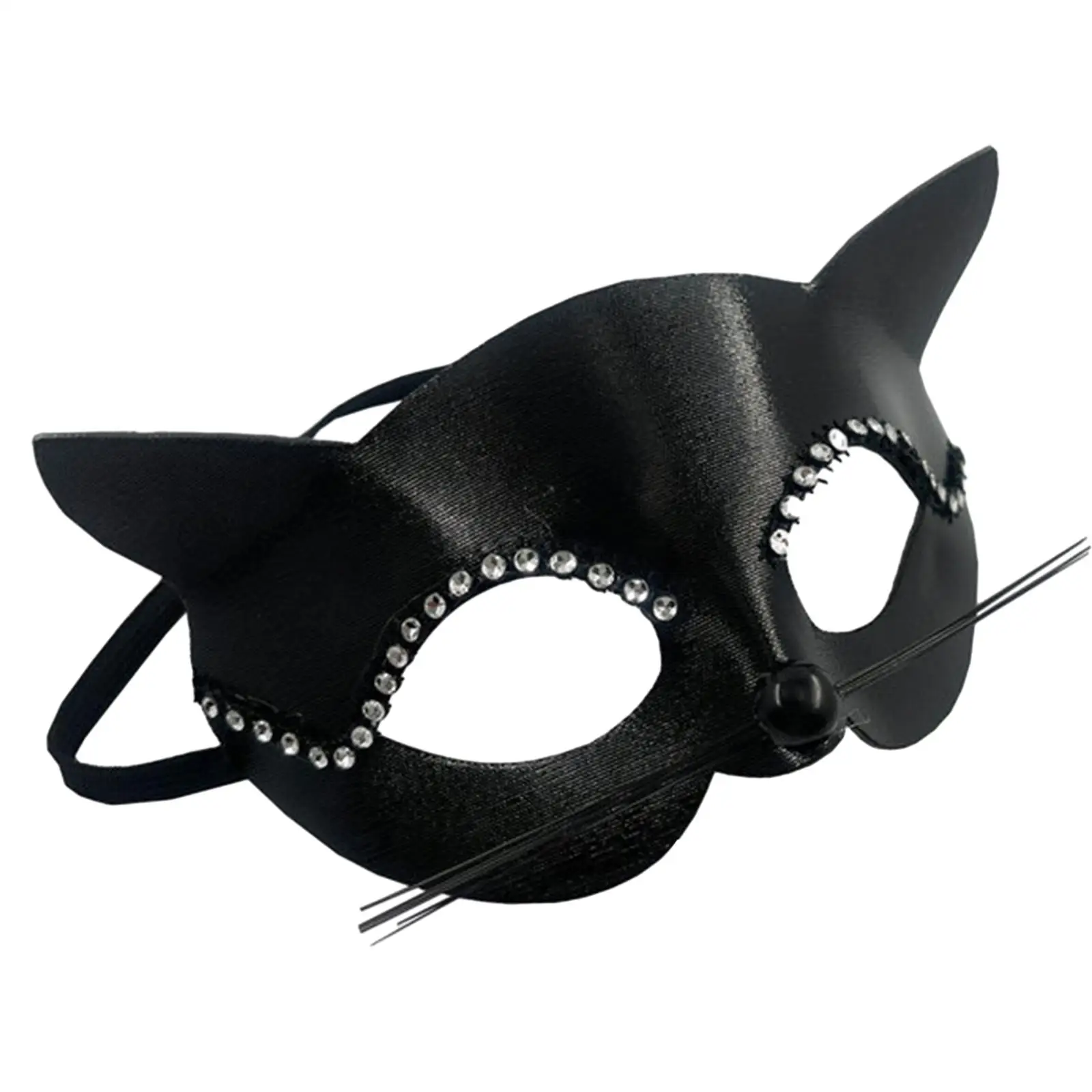 Mulher Gato Preto Máscara de Metade do Rosto de Máscara para Cosplay Fantasia Vestido de Noite Club