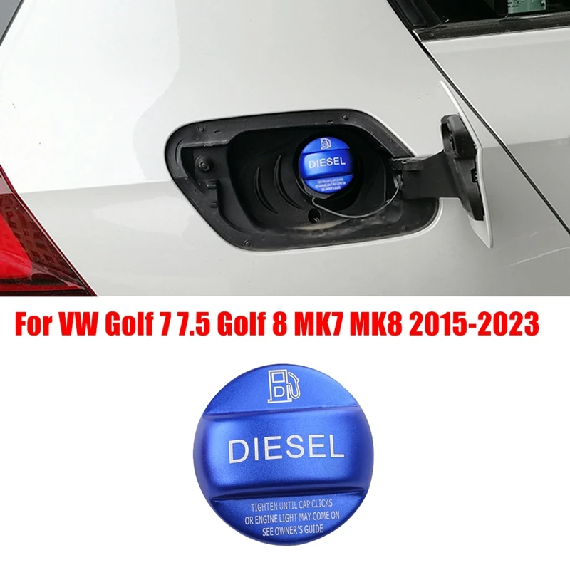Carro Diesel Petro Tanque de Combustível de Enchimento de Óleo Tampa de acabamento Para VW Golf 7 7.5 8 de Golfe MK7 MK8 2015-2023 Liga de Alumínio Tampa de Enchimento de