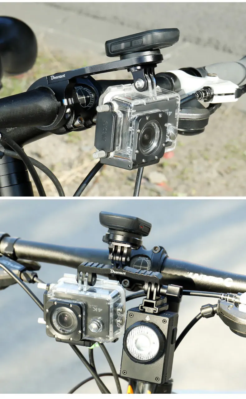 Bicicleta código de assistir suporte de lâmpada de extensão de base da liga de alumínio da extensão do quadro câmera de esportes de montanha, estrada acessórios do veículo