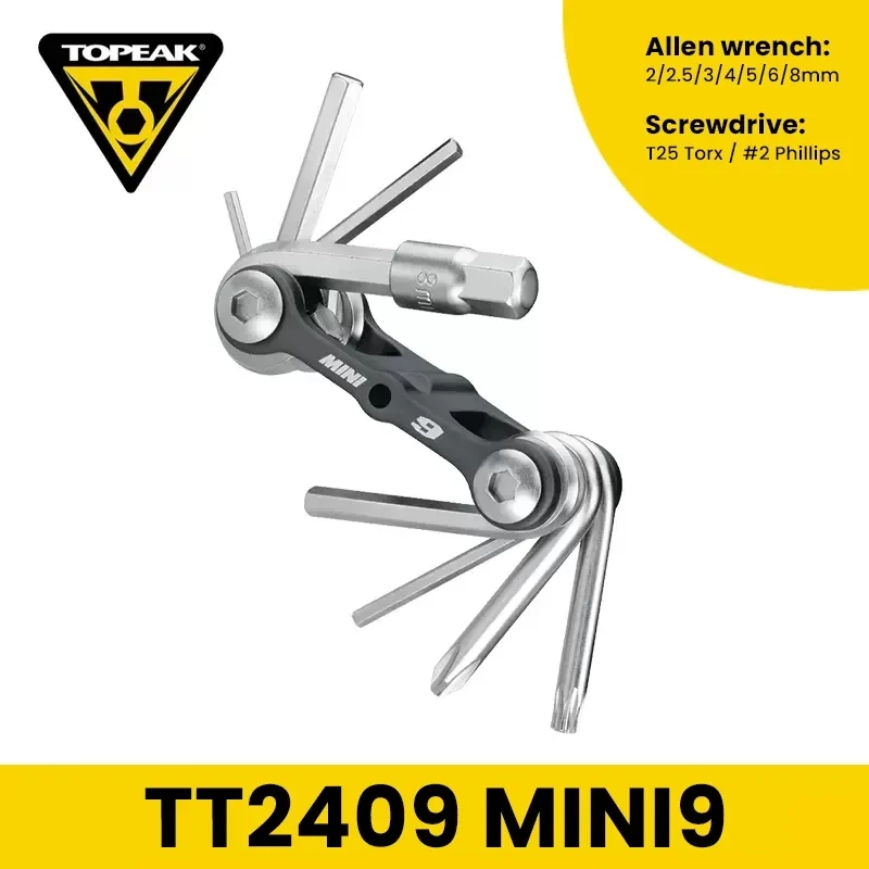 Topeak TT2409 Multi-função MTB Kit de Reparação Ferramenta 9 em 1 Compacto Mini Ferramentas de Bicicleta de Ciclismo de Estrada de Chaves Allen Parafuso Ferramenta de Driver