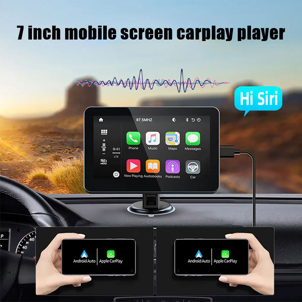 M8 7 polegadas do Carro de Bluetooth Leitor de Multimídia Android Auto Aplicar CarPlay Vídeo Transmissor FM AUX sem Fio Carplay Tela de Toque